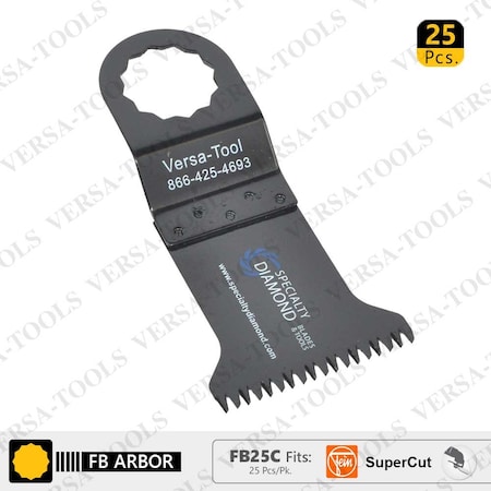 Versa Tool 45mm Japan Cut Tooth HCS Multi-Tool Saw Blades, Fits Fein Supercut Oscillating Tools, PK 25 FB25C